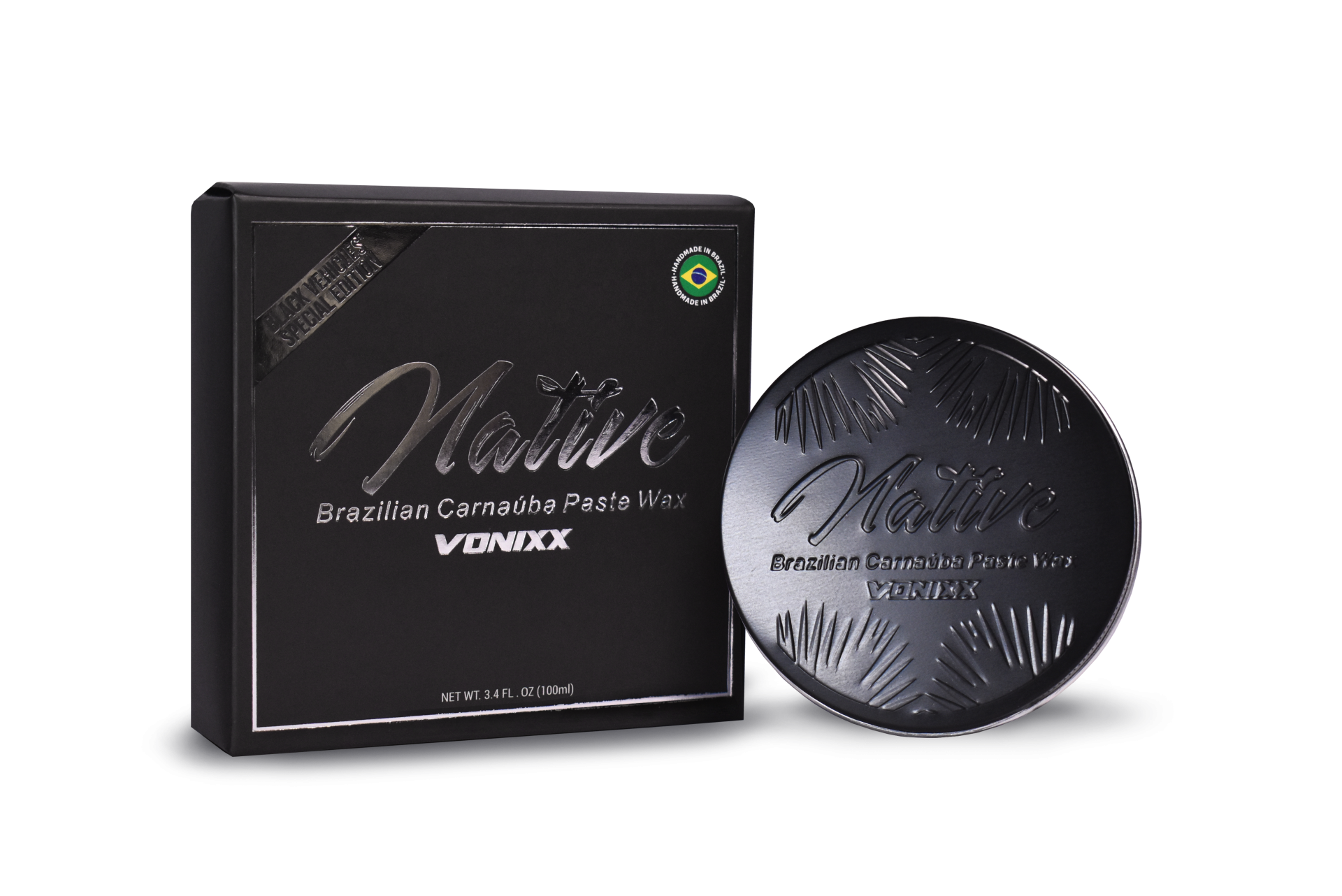 Cera em pasta Native Brazilian Carnauba Paste Wax da VONIXX com embalagem preta