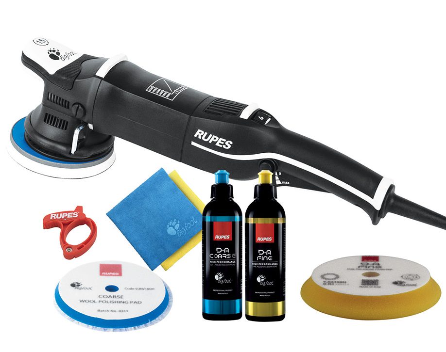 Sistema de polimento RUPES com polidora elétrica e acessórios