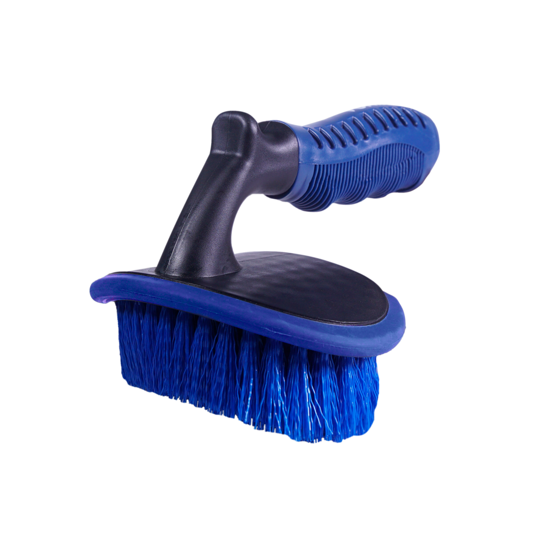 Escova de limpeza azul e preta com cabo ergonómico