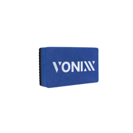 Esponja azul VONIXX com borda preta e logo branco