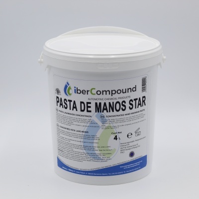 Embalagem branca de pasta para mãos IberCompound de 4 litros