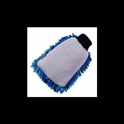 Luvas de limpeza dupla face azul e branca com punho preto