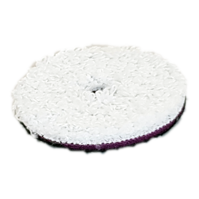 Disco abrasivo redondo branco com base roxa