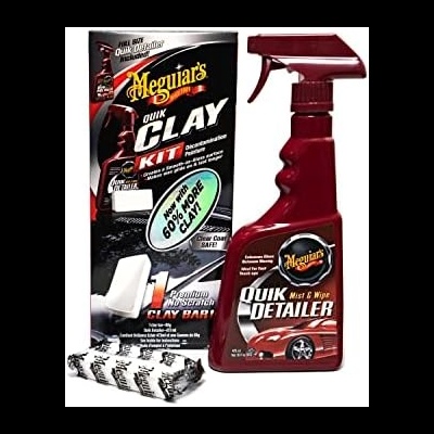 Kit automóvel Meguiar's Quik Clay Kit com barra de argila e spray Quik Detailer