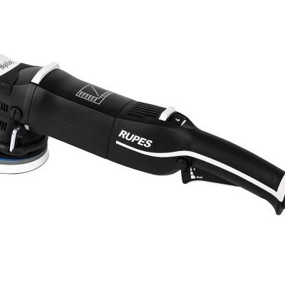 Politriz elétrica RUPES preta com cabo e base azul