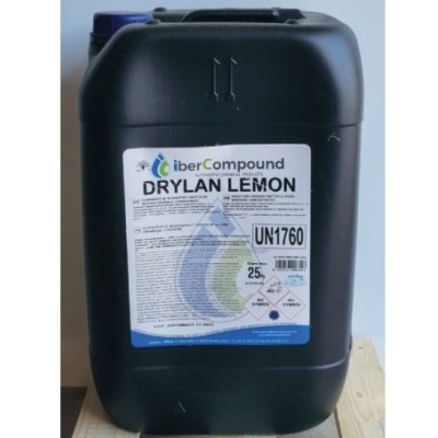 Recipiente preto com etiqueta DRYLAN LEMON da IberCompound