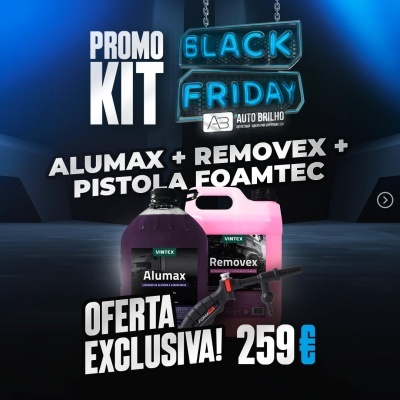 Kit promocional com recipientes Alumax e Removex e pistola Foamtec, preço 259 euros