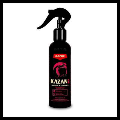 Frasco preto spray RAZUX KAZAN PRO para limpeza de capacetes