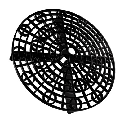 Relógio de parede preto com design circular e números em relevo