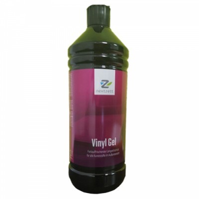 Frasco de gel para vinil nextzett com rótulo roxo e tampa verde