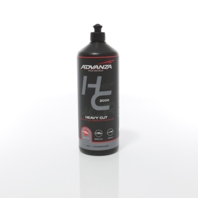 Frasco preto de produto polidor ADVANZA HC 2000 Heavy Cut