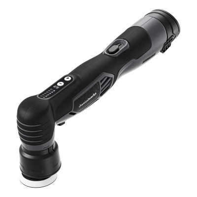 Ferramenta elétrica portátil preta com visor digital e botão