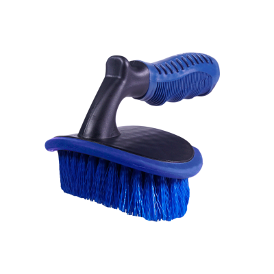 Escova de limpeza azul e preta com cabo ergonómico