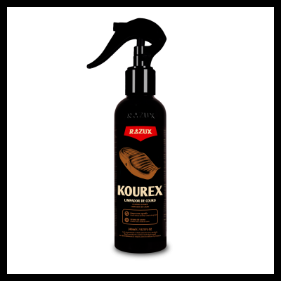 Frasco pulverizador preto Kourex Razux limpador de couro