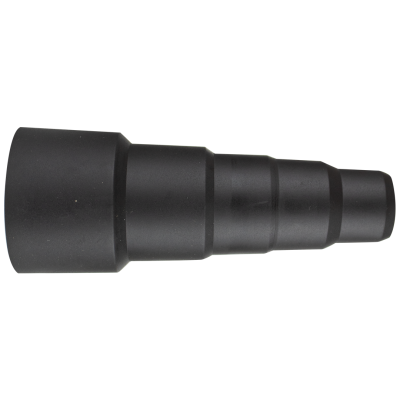 Adaptador preto cónico em quatro secções com fundo branco