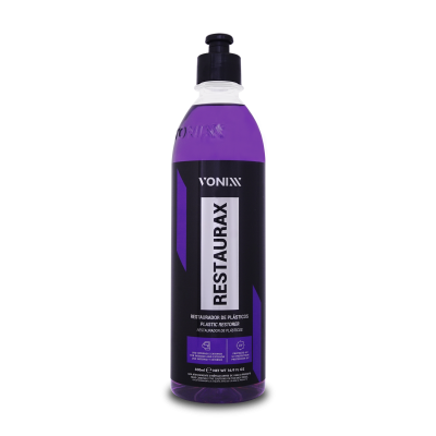 Garrafa de restaurador de plásticos VONIXX RestauraX com líquido roxo