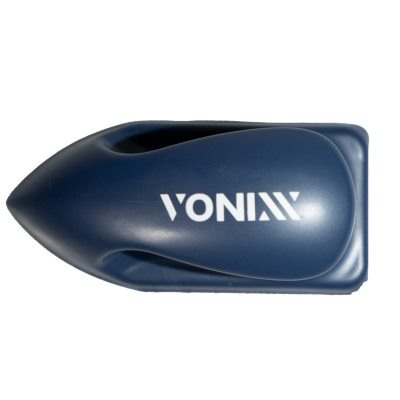 Quilha azul escuro com o texto branco VONIAX