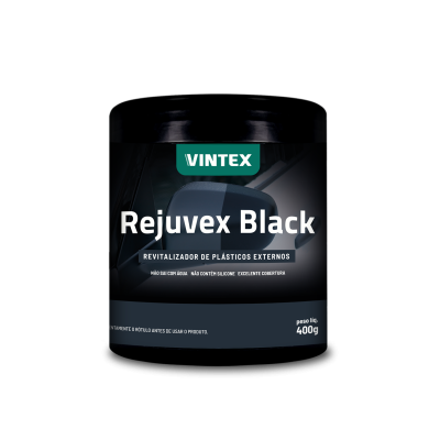Frasco preto do Rejuvex Black da VINTEX