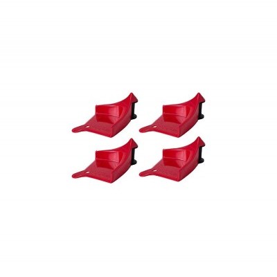 Niveladores de sapatos vermelhos com base preta