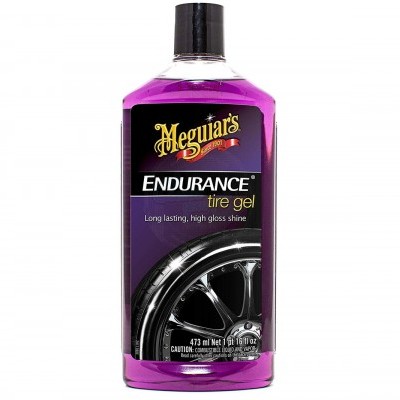 Frasco de gel para pneus Meguiar's ENDURANCE roxo com rótulo preto