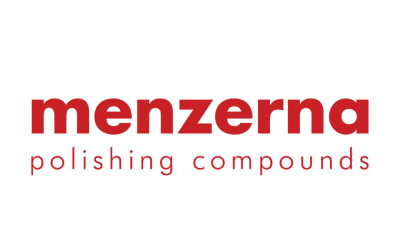 Logótipo menzerna em vermelho sobre fundo branco