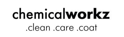 Logótipo com texto 'chemicalworkz' em preto