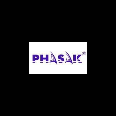 Logotipo da PHASAK em azul sobre fundo branco