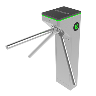 torno acessível de metal prateado com três braços e luz LED verde