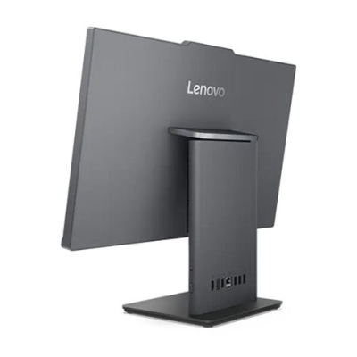 Monitor Lenovo preto visto de trás com suporte