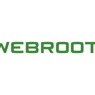 Logótipo WEBROOT em verde sobre fundo preto