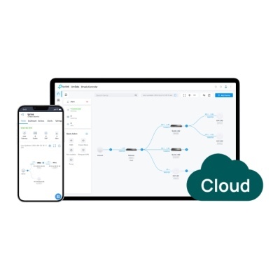 Smartphone e tablet com aplicação de diagramação e ícone Cloud