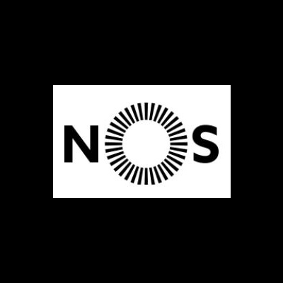 Logótipo da NOS com N, círculo e S em preto