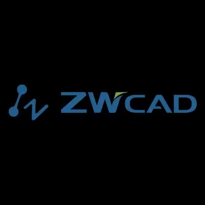 Logótipo azul e verde da ZWCAD com símbolo gráfico