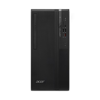 computador de secretária preto Acer com portas USB e leitor de DVD
