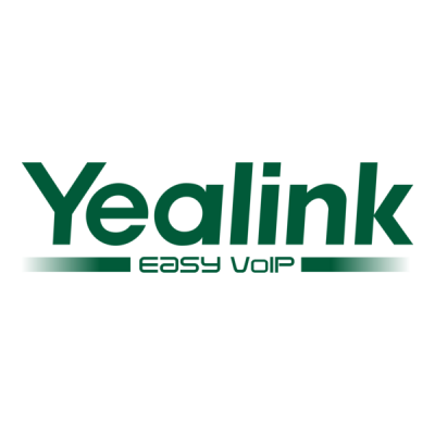 Logótipo verde Yealink com texto 'easy VoIP'