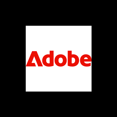 Logotipo Adobe em vermelho sobre fundo branco
