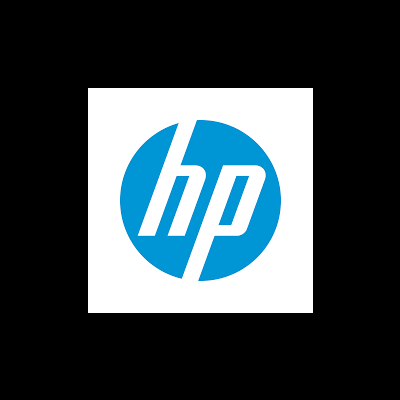 Logótipo HP em fundo azul