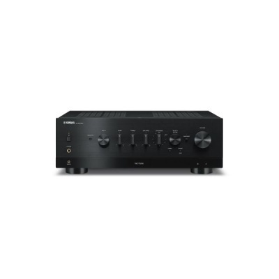Amplificador Yamaha A-S501 preto com botões e controlos frontais