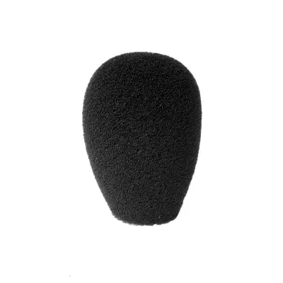 Espuma preta para microfone com textura porosa e formato arredondado