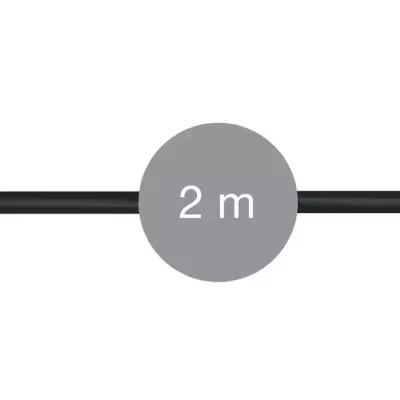 Cabo HDMI preto de 2 metros em fundo branco