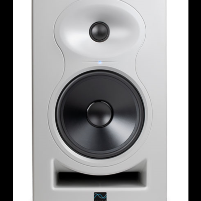 Coluna de som branca KALI com altifalantes pretos