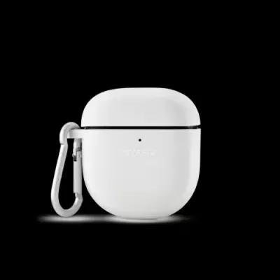 Estojo protetor branco com gancho e texto 'CASETI'