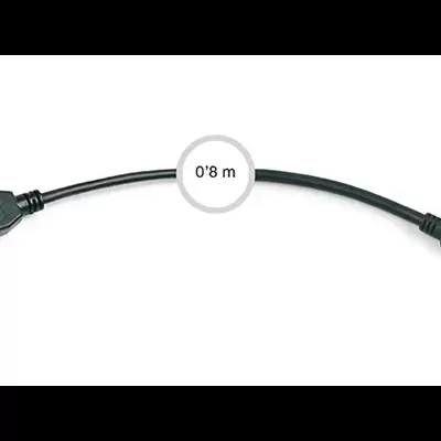 Cabo USB preto com conectores tipo A e micro USB, 0,8 m