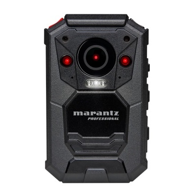 Câmara de vigilância preta robusta com texto marantz PROFESSIONAL