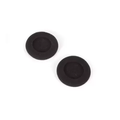 Dois protetores redondos pretos em fundo branco