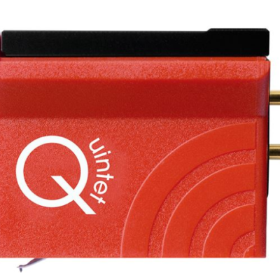 Agulha para leitor de vinil vermelha com texto branco