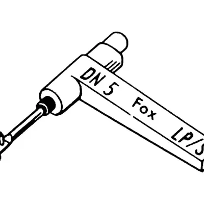 Sensor eletrónico branco com texto DN 5 Fox LP/S e cabo preto