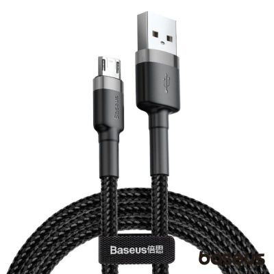 Cabo de carregamento USB micro-USB Baseus preto trançado