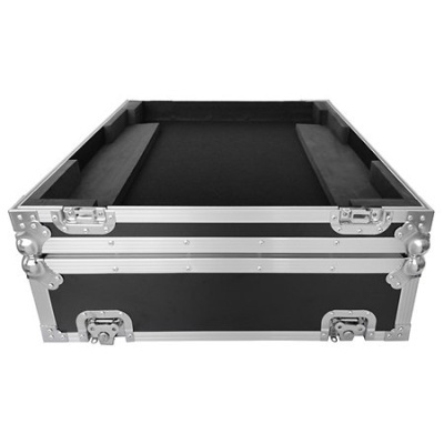 Mala de transporte profissional preta com cantos metálicos