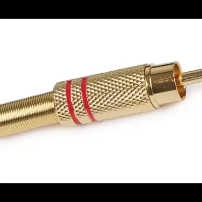 Conetor RCA dourado com anilhas vermelhas